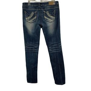 Premiere by Rue 21 Junior Womens Jegging Blue Jeans Sz 7 / 8 Stretch Distressed